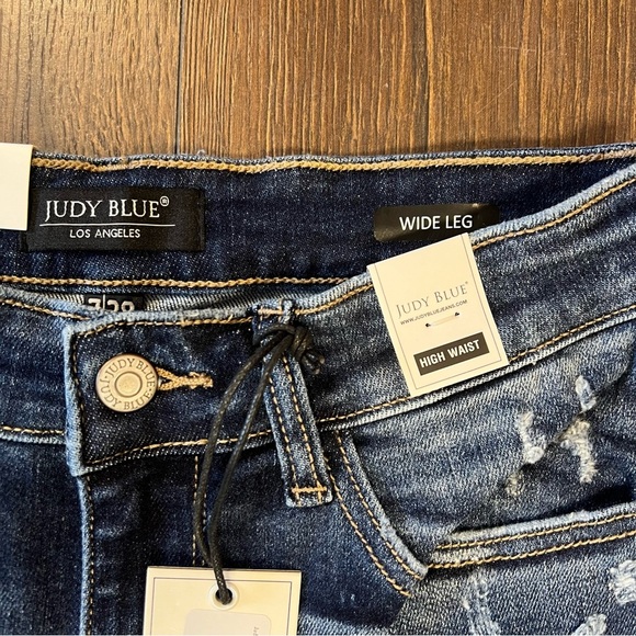 🆕 Judy blue Albany, high-rise, distressed crop wide leg Jean SZ 7/28 - Picture 6 of 8